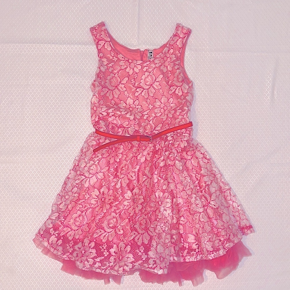 Girls 10, pink & white lace over pink lining w/ tutu for twirling! Cute 4 Easter